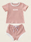 Ribbed Summer Set - Pink